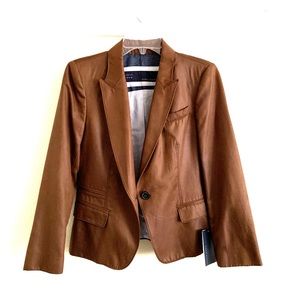 Zara Faux Leather Basic Blazer NWT